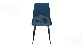 Стул Хьюго К1С Черный муар, Велюр Confetti Blue