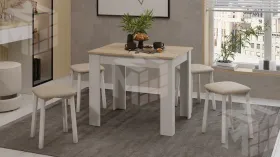 Стол обеденный Промо тип 1 Белый, Дуб Сонома светлый