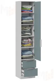 Шкаф для белья Марли - 403.006.000 Белый, Серо-голубой