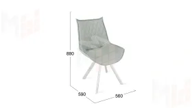 Стул Фэнди К2 Белый матовый, Велюр Confetti Silver