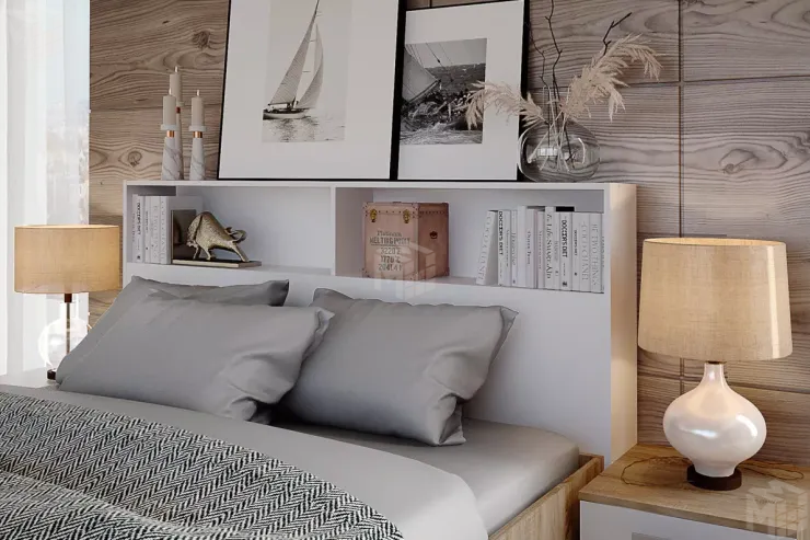 Спинка для кровати с полками Илга 415.05  