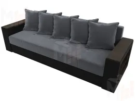 Диван прямой Дубай Лайт ( Серый\Черный )