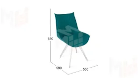 Стул Фэнди К4  Белый матовый, Велюр Confetti Izumrud