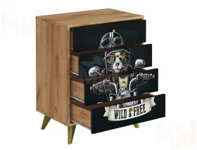 Комод Фьюжн КМ-001 крафт золотой/Biker cat