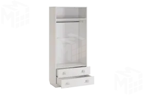 Шкаф комбинированный  Фэнтези  с ящ. 2-створчатый белый рамух