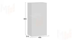 Шкаф навесной Глосс - ТД 319.03.27 Белый глянец, Стекло Белый глянец