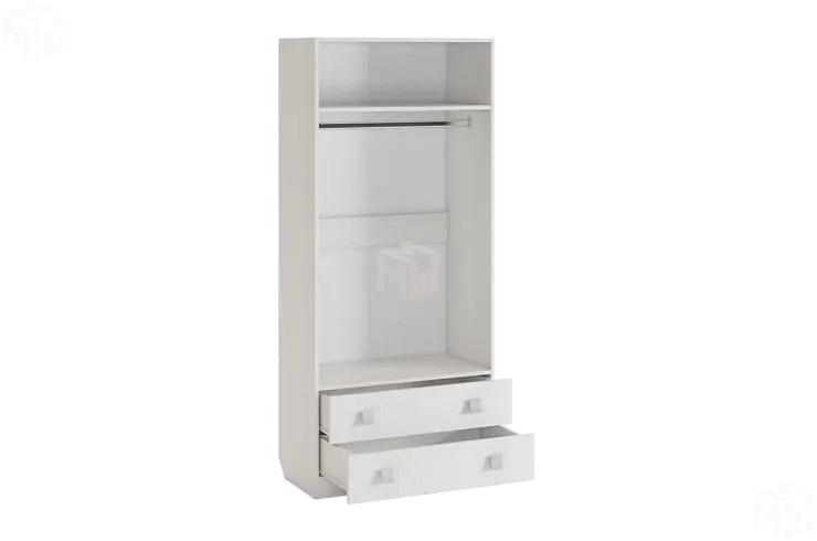 Шкаф комбинированный  Фэнтези  с ящ. 2-створчатый белый рамух