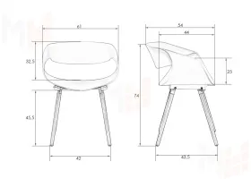 Стул обеденный DOBRIN ALIEN (ножки светлый бук, цвет светло-серый (GR-01))