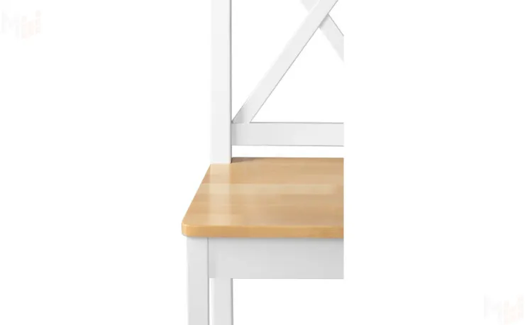 Стул деревянный с жестким сиденьем Бергольф Белый/Натуральный