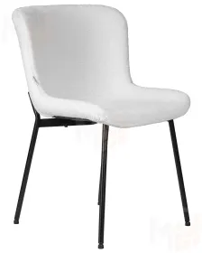 Стул обеденный DOBRIN MILO (черные ножки, белый букле (UF992-01))