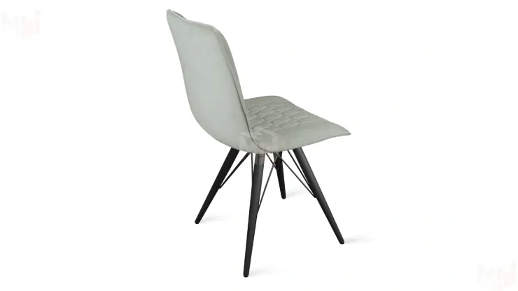 Стул Хьюго К3 Черный муар, Велюр Confetti Silver