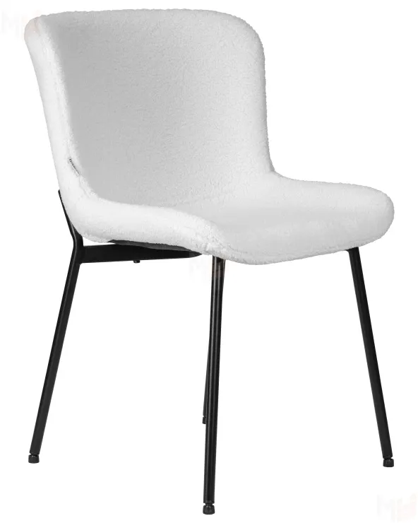 Стул обеденный DOBRIN MILO (черные ножки, белый букле (UF992-01))