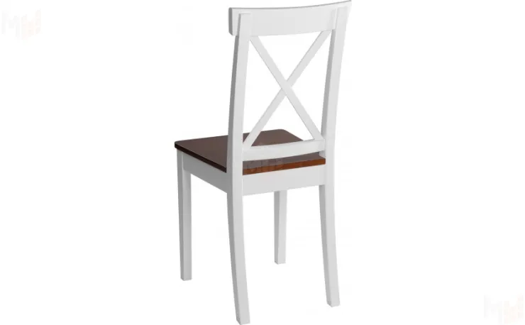 Стул деревянный с жестким сиденьем Бергольф Белый/Темный орех