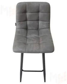 Стул барный DOBRIN NICOLE (черные матовые ножки, серая антрацитовая винтажная экокожа (RU-08))
