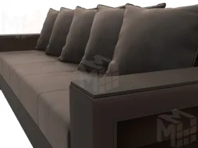 Диван прямой Дубай Лайт ( Коричневый\Коричневый )