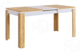 Стол обеденный раздвижной Гермес 2 дуб крафт золотой/белое дерево