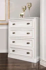 Комод Натали 4 ящ. узкий белый глянец