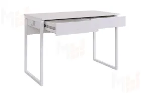 Стол Юниор белое дерево/белый муар