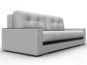 Диван прямой с декором Лига-096 НПБ ( Белый\Черный )