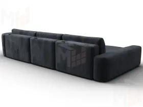 Диван угловой Лига-066 НПБ Лонг угол левый ( TOWER 11 темно-серый )