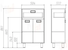 Комод 50 Cube с одним ящиком Домино