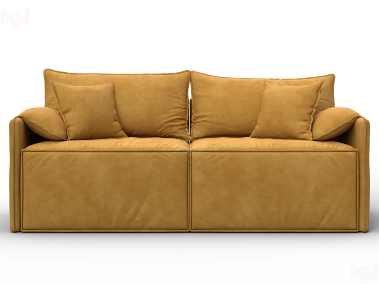 Диван прямой модульный Лига-106 ( BRUT 10 желтый )