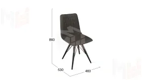 Стул Хьюго К3 Черный муар, Велюр Confetti Stone