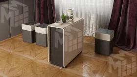 Стол-книжка тип 2 Антрацит/Дуб крафт белый