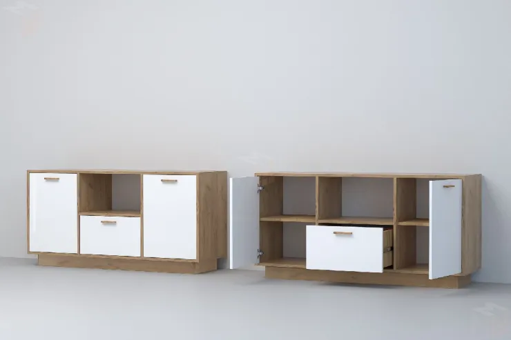 Тумба Т-2 ПД Эго  Дуб Крафт Золотой/Белый Глянец