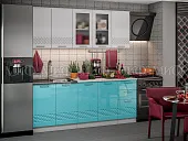 Кухня Волна 2,0 белый/бирюза