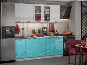 Кухня Волна 2,0 белый/бирюза
