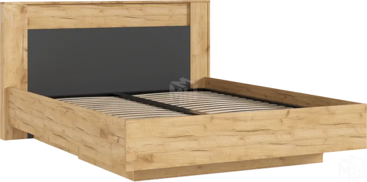 Остин Кровать парящая 1,6м с ПМ с подсветкой (Дуб Крафт/Графит, Дуб Крафт)