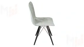 Стул Хьюго К3 Черный муар, Велюр Confetti Silver