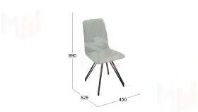 Стул Стенли К4 Черный муар, Велюр Confetti Silver