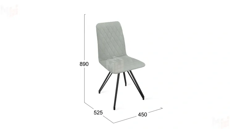 Стул Стенли К4 Черный муар, Велюр Confetti Silver