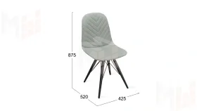 Стул Шерри К3 Черный муар, Велюр Confetti  Silver