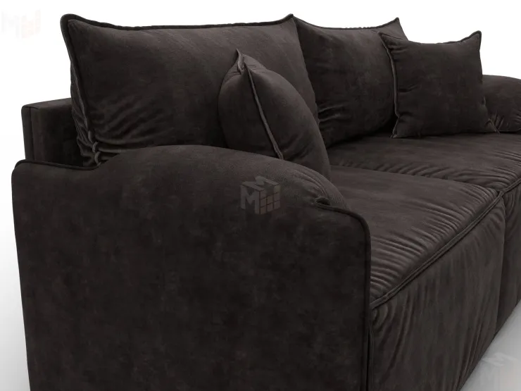 Диван прямой модульный Лига-106 ( BRUT 17 коричневый )