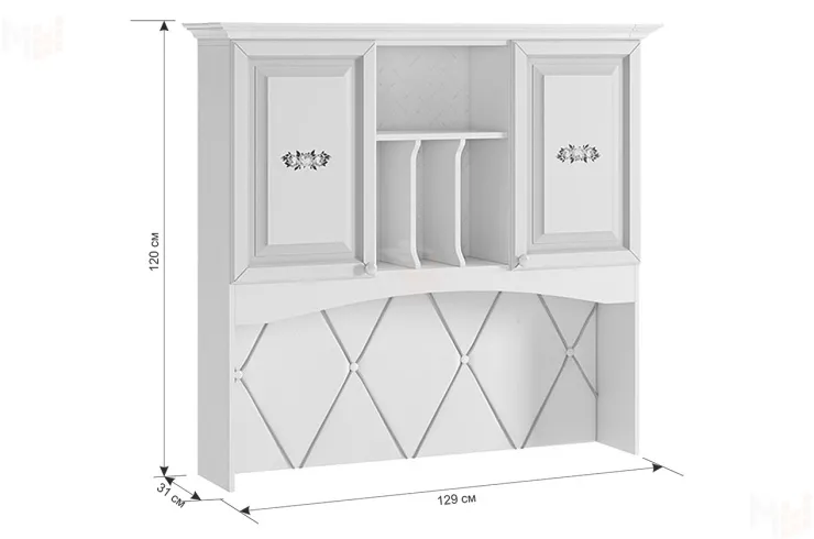 Приставка для стола Алиса 1200 белый/крем