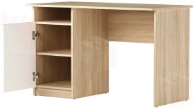Компьютерный стол ПКС-12  Дуб Сонома - Белый глянец