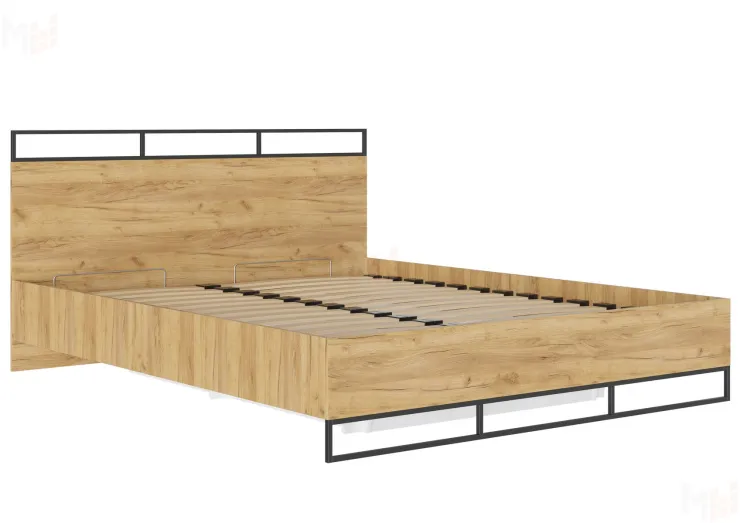 Кровать Лофт КР-001 с подъемным механизмом (крафт золотой)