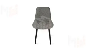 Стул OSCAR Черный муар, Велюр L002 серо-бежевый