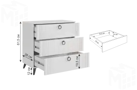 Комод Ева белое дерево/белый матовый