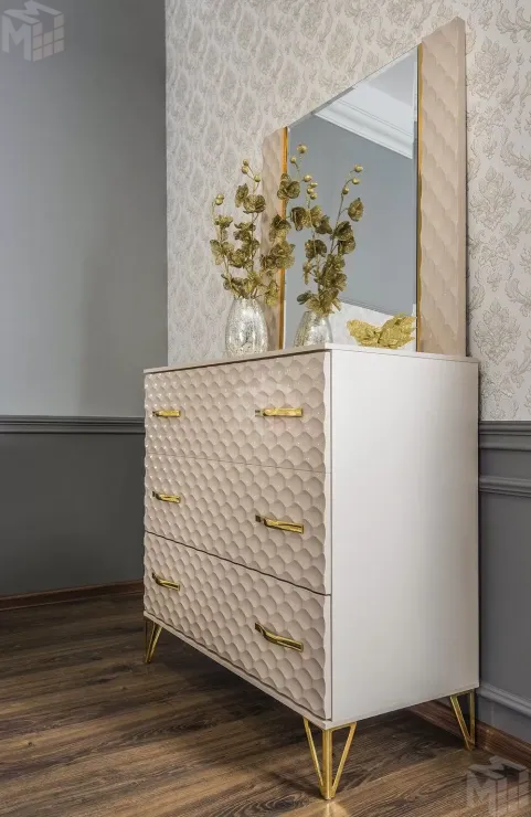 Зеркало Lara ППУ бежевый глянец