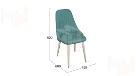 Стул Франк (конус) исп. 2 - ДП2-30 Капучино матовый/Микровелюр Madera Aquamarine (аквамарин)