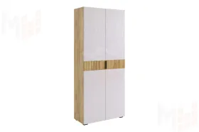 Шкаф двухдверный Бери дуб крафт золотой/белое дерево