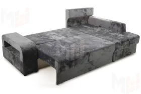 Диван угловой Марго Серый Правый Велюр