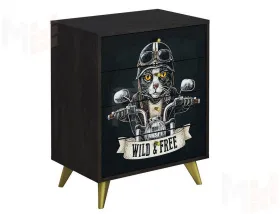 Комод Фьюжн Арт КМ-001 камень угольный/Biker cat