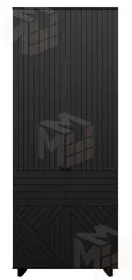 Шкаф 2-х створчатый Копенгаген (венге/черный матовый)