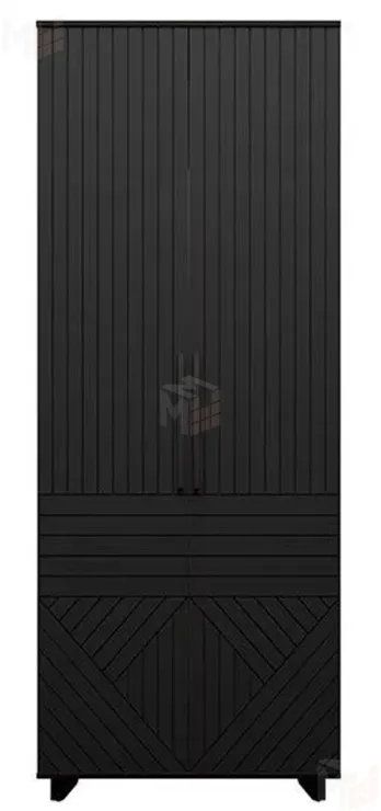 Шкаф 2-х створчатый Копенгаген (венге/черный матовый)