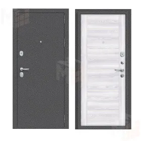 Входная металлическая дверь Тайга-9 Антик Серебряный/Царга